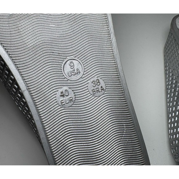 Jeffrey Campbell Havana Last Fling Jelly Wedge Sandal Silver Slides Size 9 Chic - Picture 8 of 9